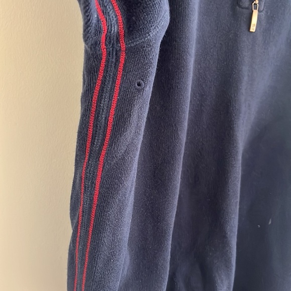 Tommy Bahama Quarter Zip Sweater Navy Sporty Preppy sz L Men’s Summer Casual - Picture 4 of 6